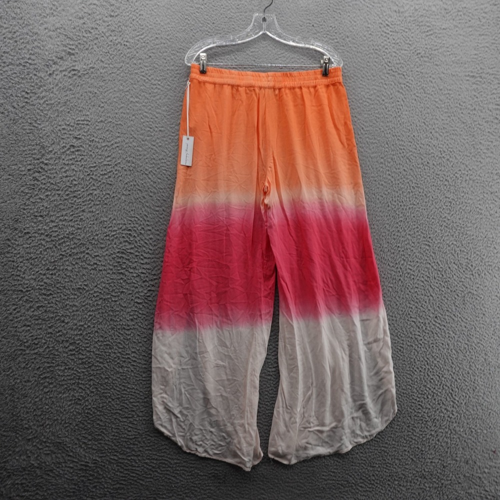 Young Fabulous Broke Wide Leg Pants Small Ombre Orange Pink Womens NWT Rayon